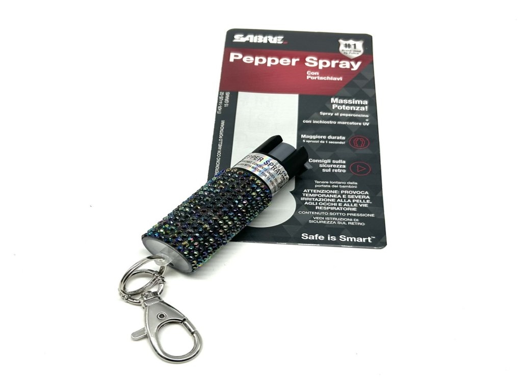 Spray_al_Peperoncino_5_Spruzzi_Glitterato_Nero_con_Portachiavi